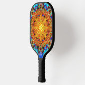 Radiant Vibrant Kaleidoscopic Sunburst Art  Pickleball Schläger (Links)
