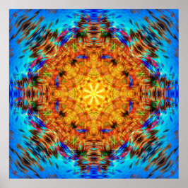 Radiant Vibrany Kaleidoskopische Sonnenburstkunst Poster