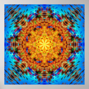 Radiant Vibrany Kaleidoskopische Sonnenburstkunst Poster