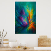 Radiant Vortex Abstract Energy in Color Motion Poster (Küche)