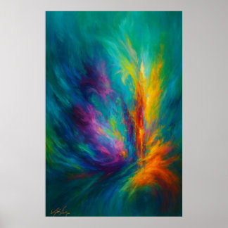 Radiant Vortex Abstract Energy in Color Motion Poster