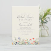 Radiant Wildblume Brautparty Tee Party Einladung (Stehend Vorderseite)