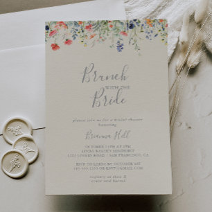 Radiant Wildblume Brunch mit Brautdusche Einladung