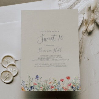Radiant Wildblume Sweet 16 Birthday Party Einladung