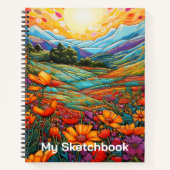 Radiant Wildflower Valley Art Sketchbook Notizblock (Vorderseite)
