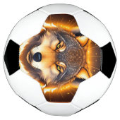 Radiant Wolf Face beleuchtet durch goldenes Licht Fußball (Gedreht)