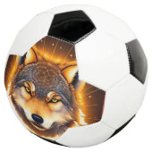 Radiant Wolf Face beleuchtet durch goldenes Licht Fußball (Dreiviertel)