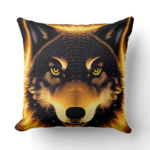 Radiant Wolf Face beleuchtet durch goldenes Licht