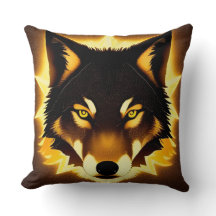 Radiant Wolf Face beleuchtet durch goldenes Licht