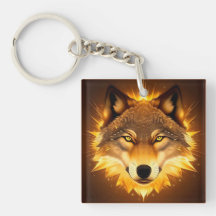 Radiant Wolf Face beleuchtet durch goldenes Licht