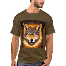 Radiant Wolf Face beleuchtet durch goldenes Licht