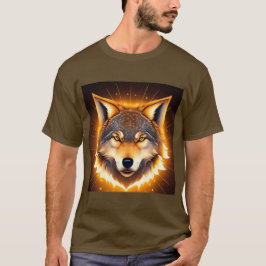 Radiant Wolf Face beleuchtet durch goldenes Licht T-Shirt