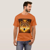 Radiant Wolf Face beleuchtet durch goldenes Licht T-Shirt (Vorne ganz)