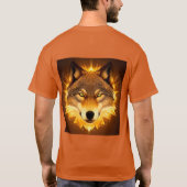 Radiant Wolf Face beleuchtet durch goldenes Licht T-Shirt (Rückseite)