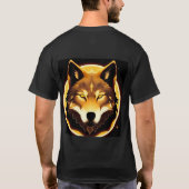 Radiant Wolf Face beleuchtet durch goldenes Licht T-Shirt (Rückseite)