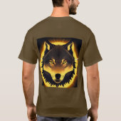 Radiant Wolf Face beleuchtet durch goldenes Licht T-Shirt (Rückseite)