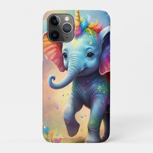 Radiant Wonders: Der Rainbow Baby Unicorn Elephant Case-Mate iPhone Hülle (Rückseite)