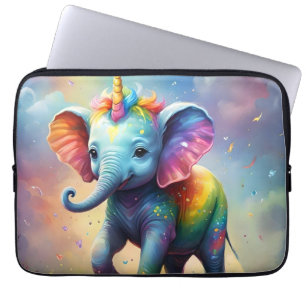 Radiant Wonders: Der Rainbow Baby Unicorn Elephant Laptopschutzhülle