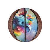 Radiant Wonders: Der Rainbow Baby Unicorn Elephant Mini Basketball (Vertikal)
