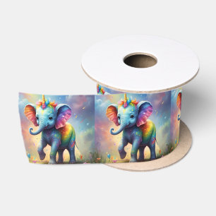 Radiant Wonders: Der Rainbow Baby Unicorn Elephant Satinband