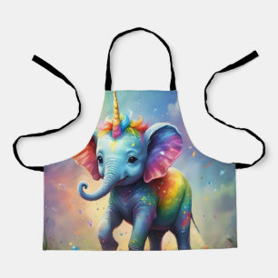 Radiant Wonders: Der Rainbow Baby Unicorn Elephant Schürze
