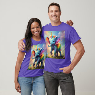 Radiant Wonders: Der Rainbow Baby Unicorn Elephant T-Shirt