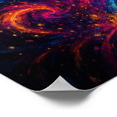 Radiante Abstrakte Dopaminwellen in lebendiger Bew Poster (Ecke)