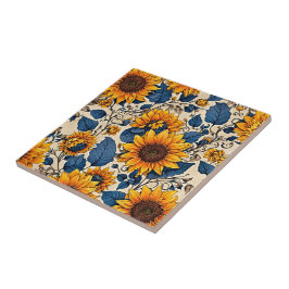 Radiante Sonnenblumen: Ihr Platz vergrößern Fliese