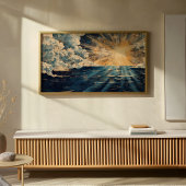 Radianter Sonnenaufgang über dem Ozean Poster