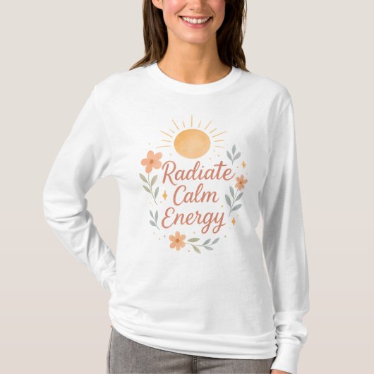 Radiate Calm Energy – Pastel Watercolor T-Shirt (Vorderseite)
