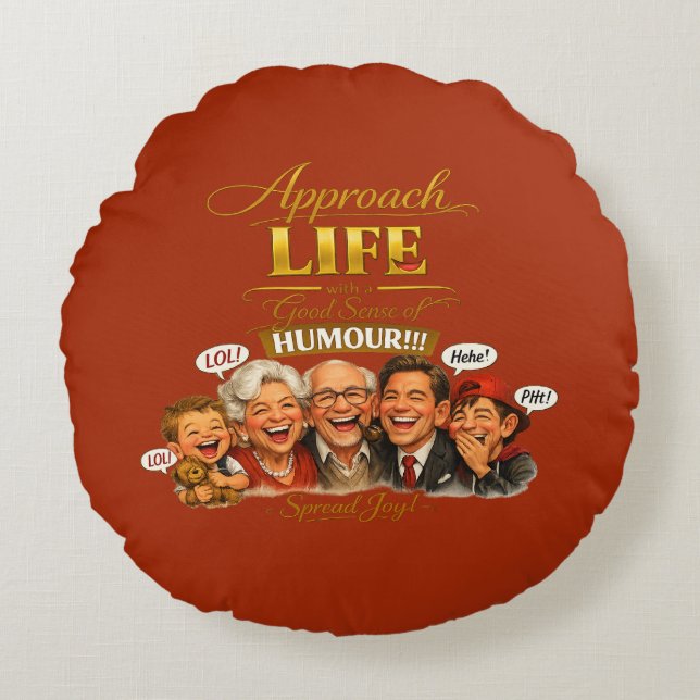 Radiate joy rundes kissen (Vorderseite)