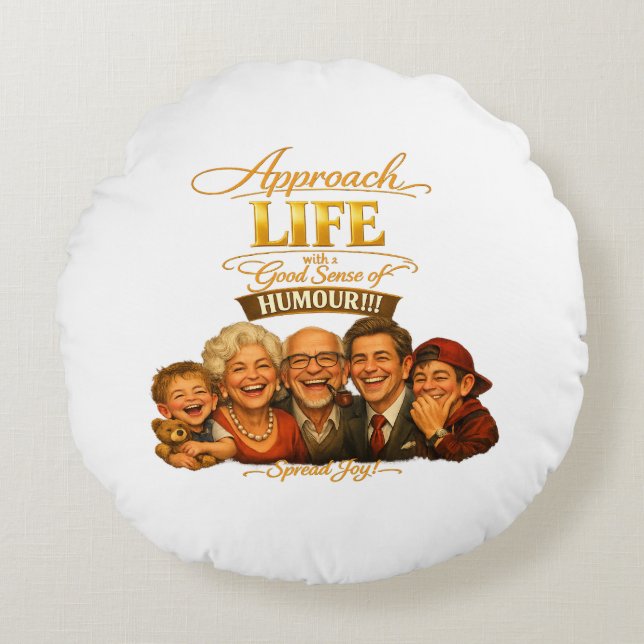 Radiate joy rundes kissen (Vorderseite)