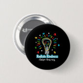 Radiate Kindness Lightbulle Autismus Awareness Tea Button (Vorne & Hinten)