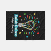 Radiate Kindness Lightbulle Autismus Awareness Tea Fleecedecke (Vorderseite (Horizontal))