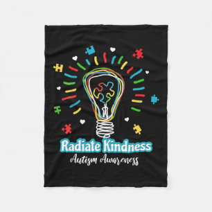 Radiate Kindness Lightbulle Autismus Awareness Tea Fleecedecke