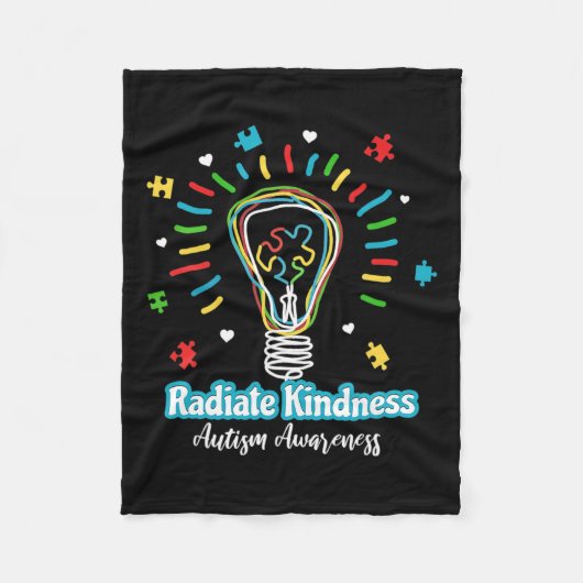 Radiate Kindness Lightbulle Autismus Awareness Tea Fleecedecke (Vorderseite)