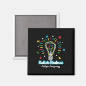 Radiate Kindness Lightbulle Autismus Awareness Tea Magnet (Vorderseite/Rückseite)
