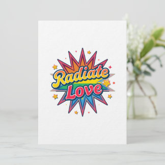 Radiate Love Retro Design – Positive Vibes  Einladung