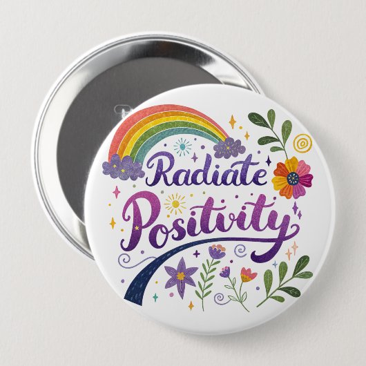 "Radiate Postivity" Button (Vorne & Hinten)