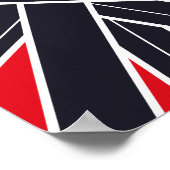 Radiating Black Stripes on Light Red Background Poster (Ecke)