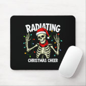 Radiating Christmas Cheer Skeleton Christmas Light Mousepad (Mit Mouse)