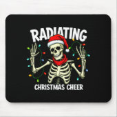 Radiating Christmas Cheer Skeleton Christmas Light Mousepad (Vorne)