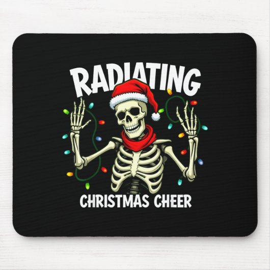Radiating Christmas Cheer Skeleton Christmas Light Mousepad (Vorne)