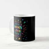 Radiation Liebe Happy Colorful Rainbow Herzermalun Kaffeetasse (Vorderseite Links)