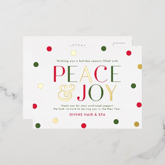 Radiation Season FOIL Business Holiday Postcard Folie Einladungspostkarte (Vorderseite/Rückseite)