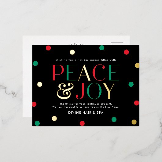 Radiation Season FOIL Business Holiday Postcard Folie Einladungspostkarte (Vorderseite/Rückseite)