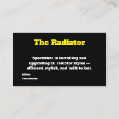 Radiator Specialist Plumber Business Card  Visitenkarte (Rückseite)