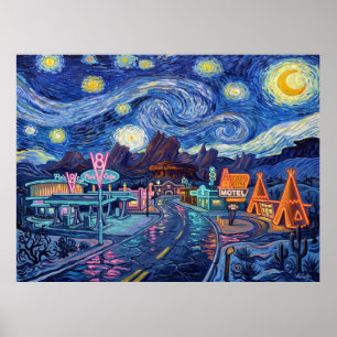 Radiator Springs Sternenhimmel-Landschaft Poster