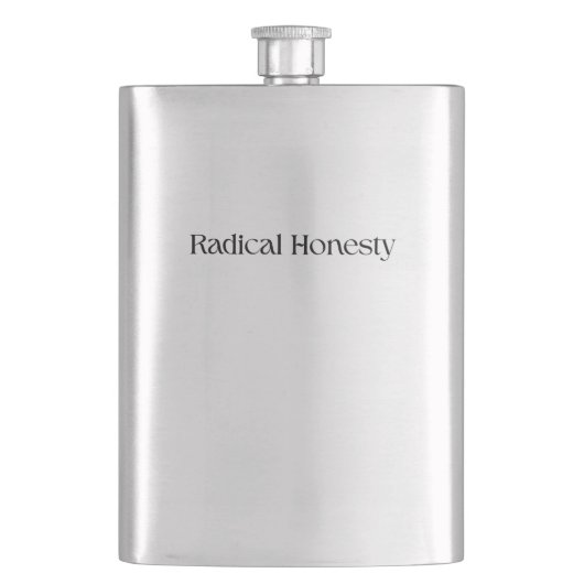Radical Honesty Edelstahlflasche Flachmann (Vorderseite)