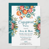 Radical Peony Bouquet Engagement Party Einladung (Vorne/Hinten)